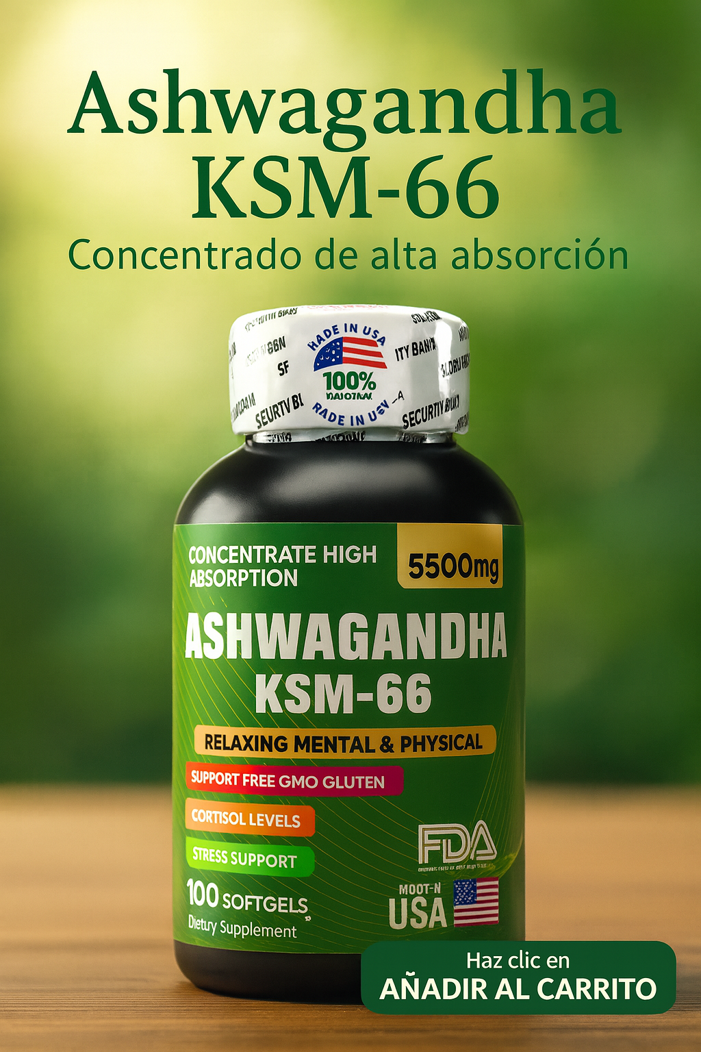 ASHWAGANDHA KSM 66 X 100 SOFTGELS