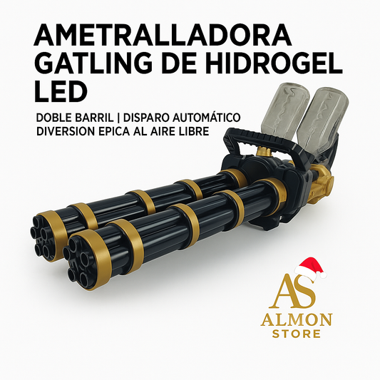 Ametralladora Gatling de Hidrogel LED Doble Barril