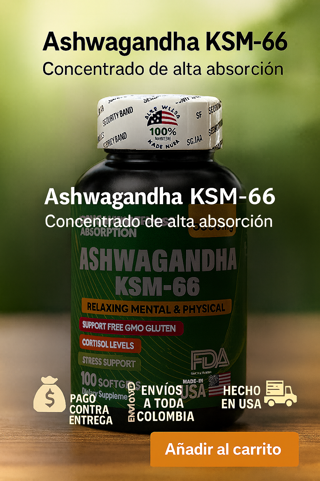 ASHWAGANDHA KSM 66 X 100 SOFTGELS