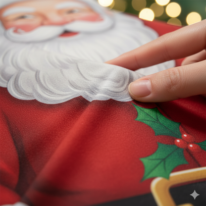 Funda de Navidad Aterciopelada para Puerta Premium  (Papá Noél en la puerta)