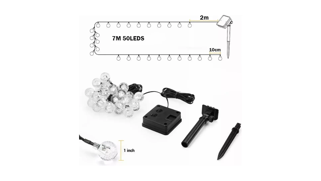 Luces LED Solares Decorativas para Navidad, Terraza y Jardín