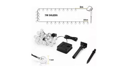 Luces LED Solares Decorativas para Navidad, Terraza y Jardín